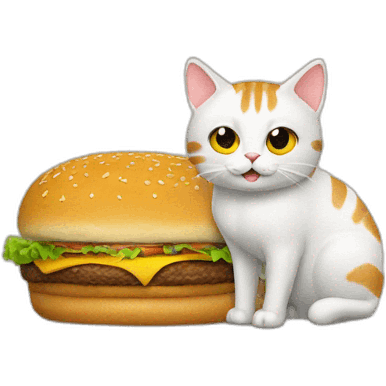 cat and burger emoji