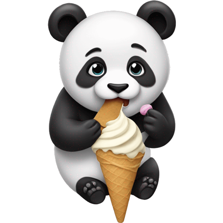 Panda eating ice cream emoji