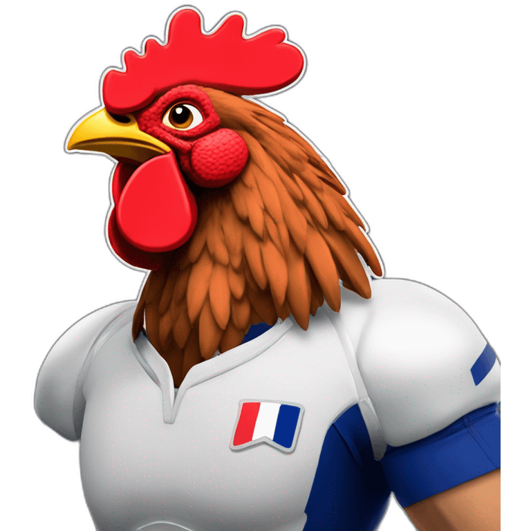 Le coq rouge Ecusson de l’équipe de France de rugby emoji