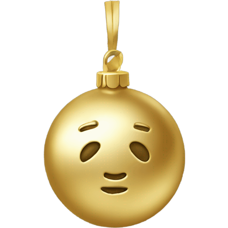 A metallic Christmas gold ornament emoji