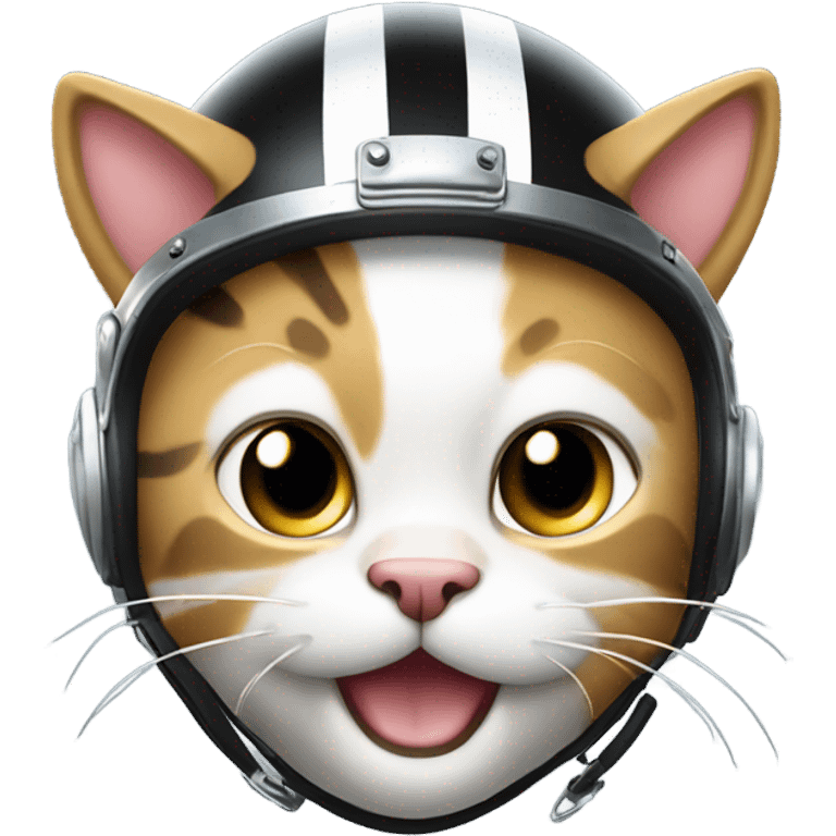  happy cat football helmet emoji