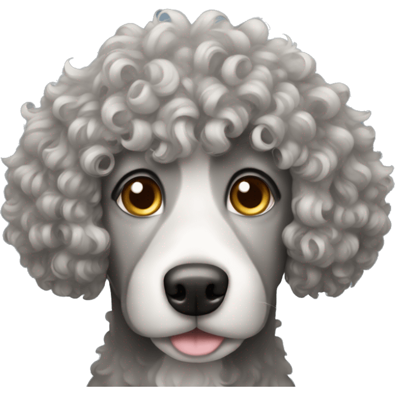 Gray curly haired dog emoji