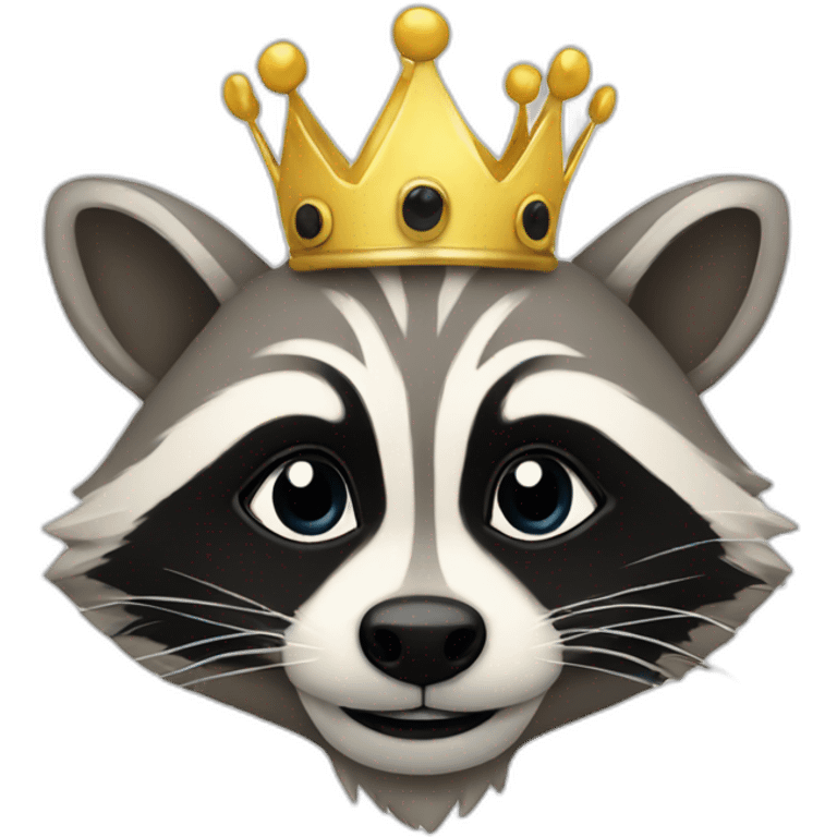 A racoon with crown emoji