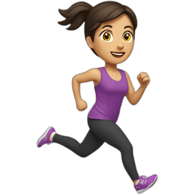 brunette running emoji