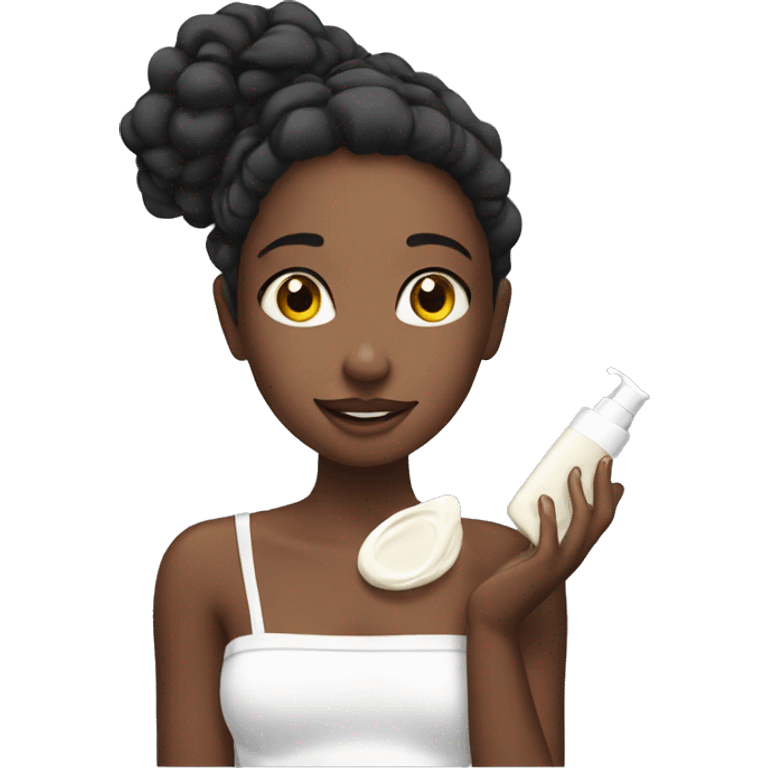 Girl applying moisturiser  emoji