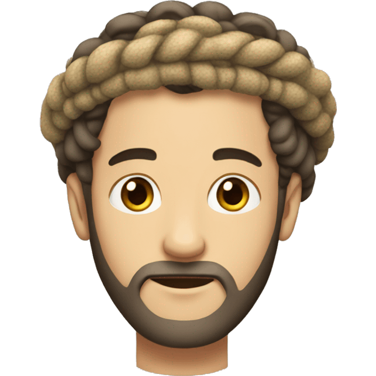 A white man with no beard and no mustache, with dread locks wearing a kippa emoji