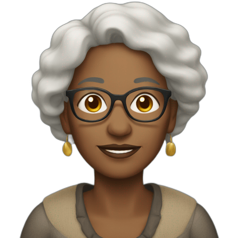 Beautiful old black woman with sailling emoji