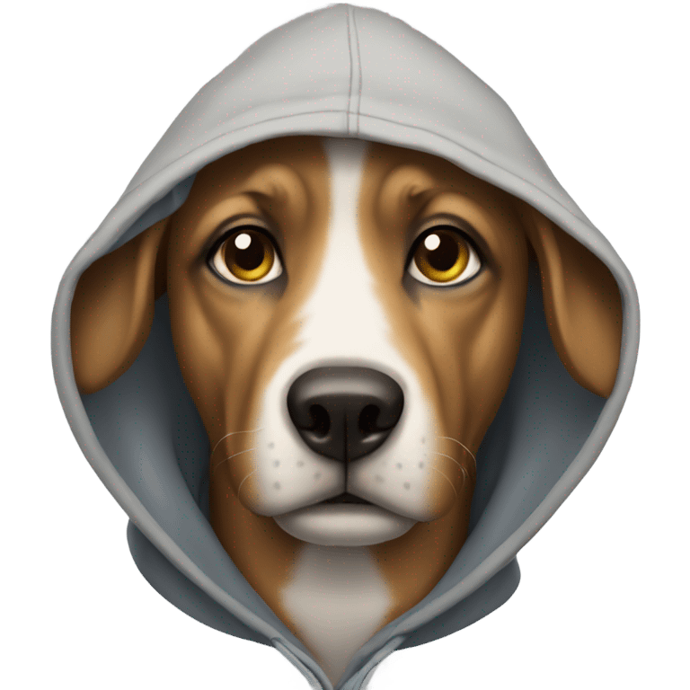 Dog wearing a hoodie emoji