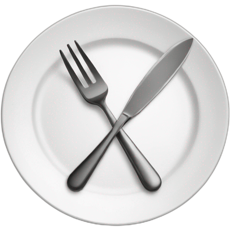 knife and fork on a plate emoji