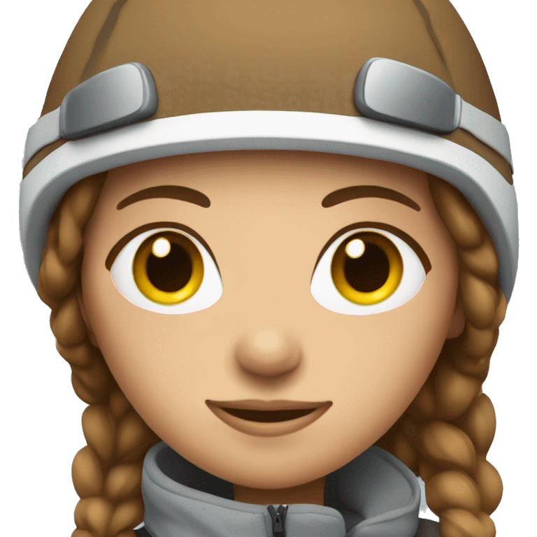 Female skier with brown hair emoji