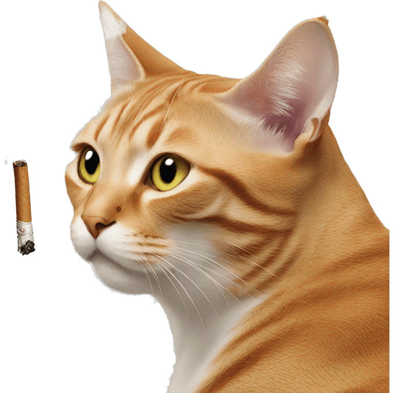 A cat smoking emoji