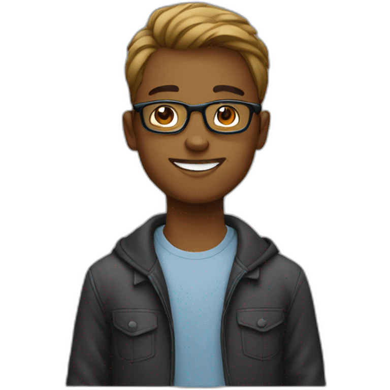 young man with glasses emoji