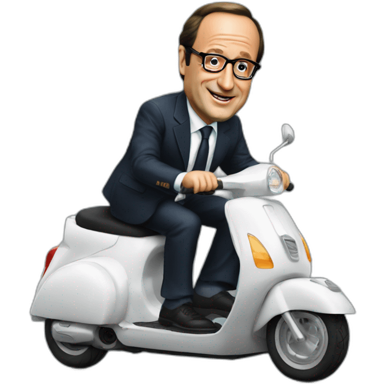 François Hollande sur un Scooter emoji