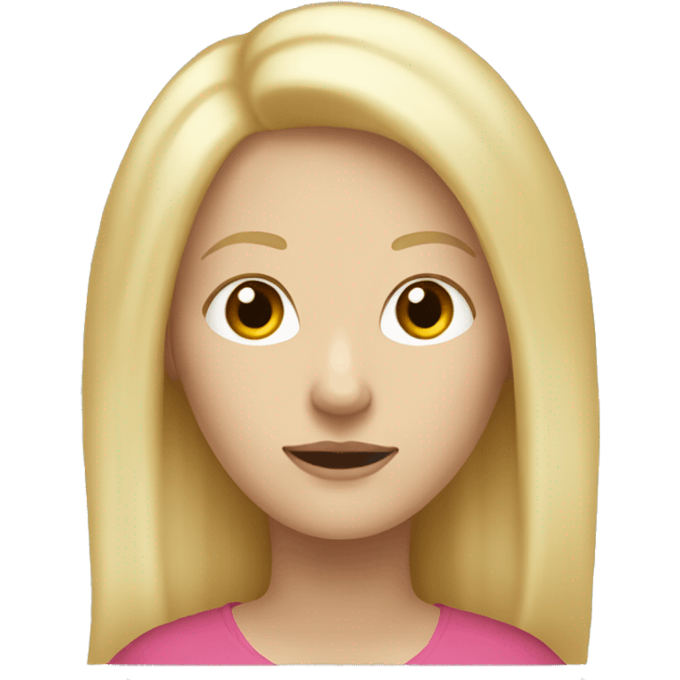 White woman, comma, long, blonde body hair hair emoji