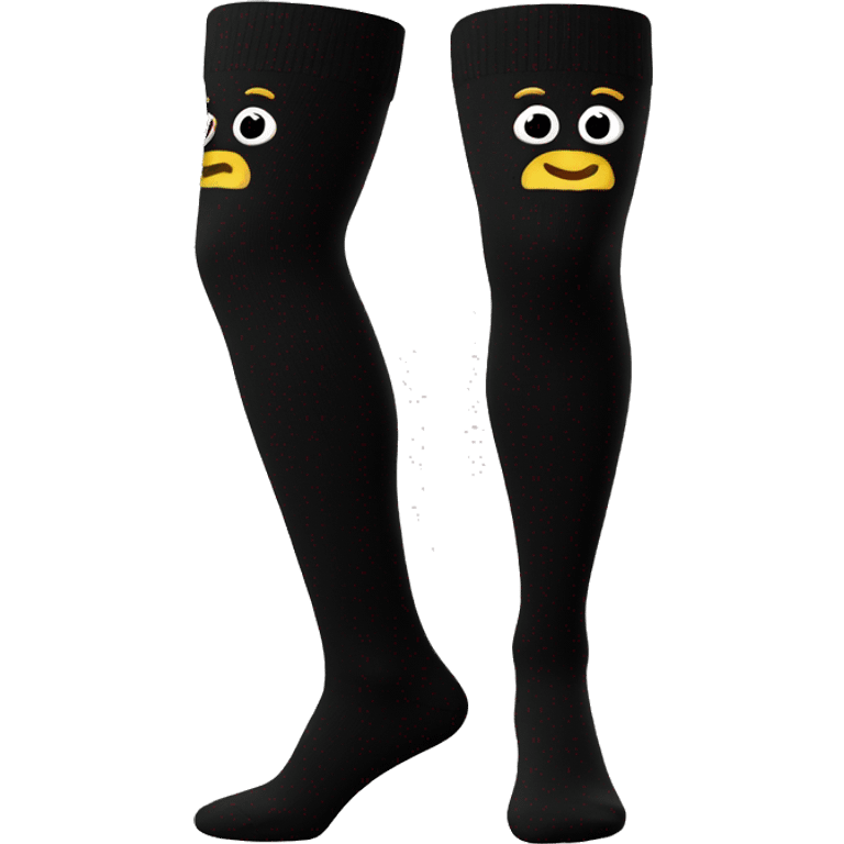 Plain Black over knee socks emoji