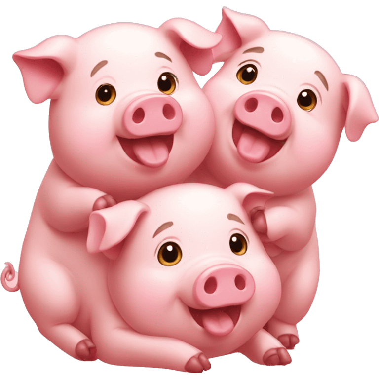 little pig trio in love emoji