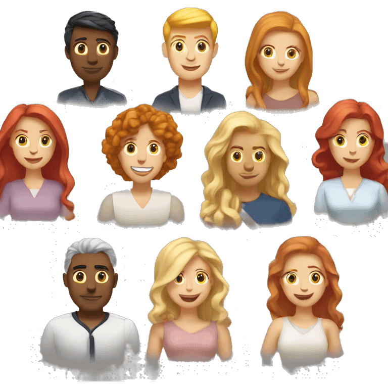 Man with red hair and women with blond hair are marying emoji