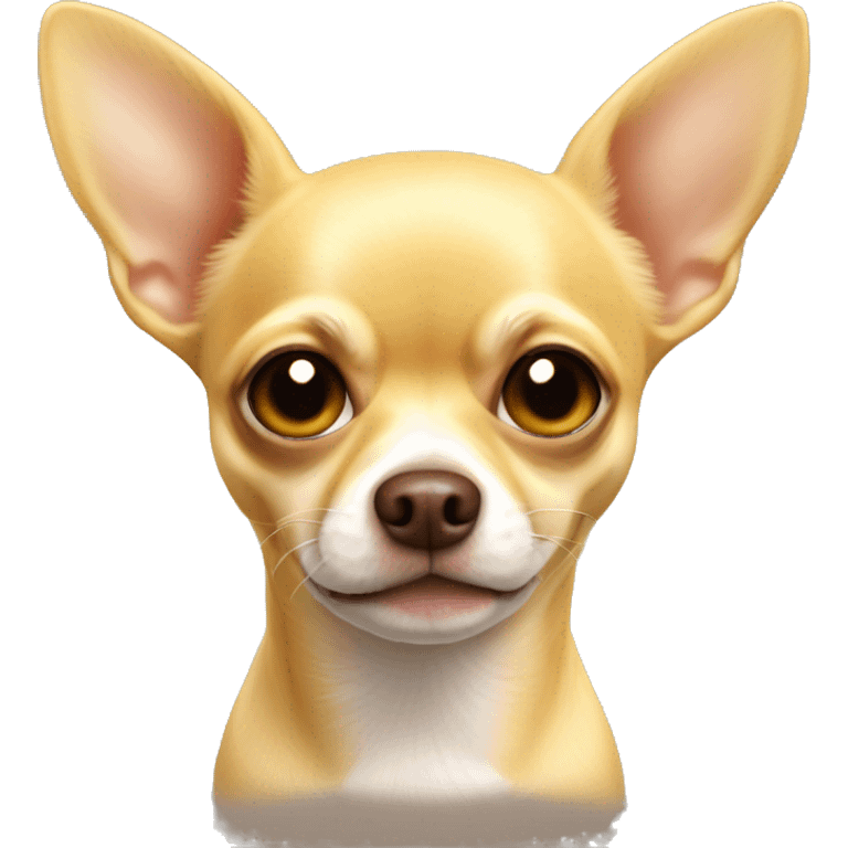 Yellow Chihuahua with brown nose and hazle eres emoji