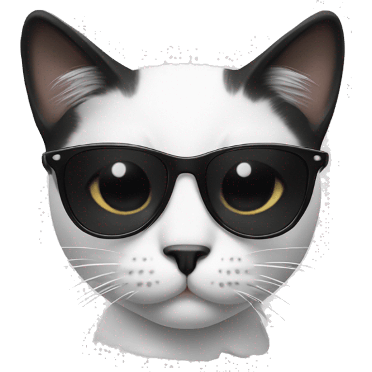 Black and white cat with sunglasses emoji