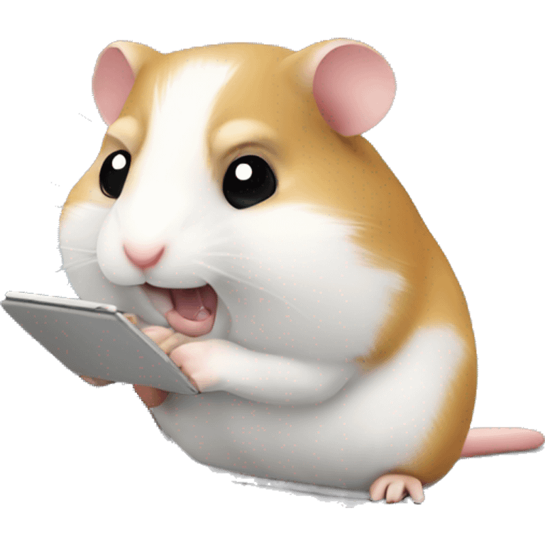 hamster is coding with laptop emoji