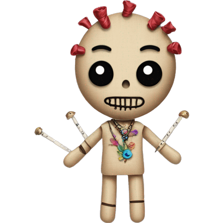 Voodoo doll with pins emoji