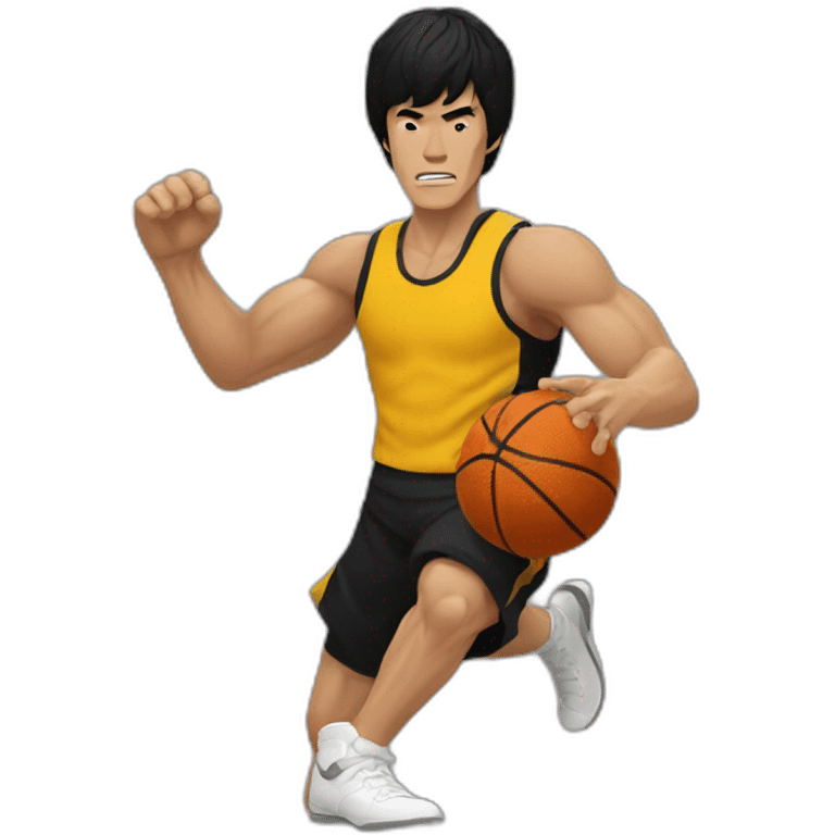 bruce lee playing basket ball emoji