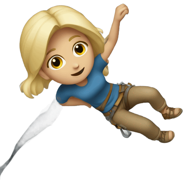 Blonde girl climbing a boulder emoji