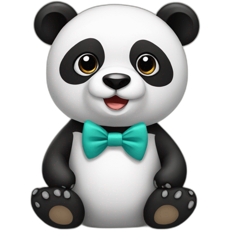 Panda wearing bow tie emoji