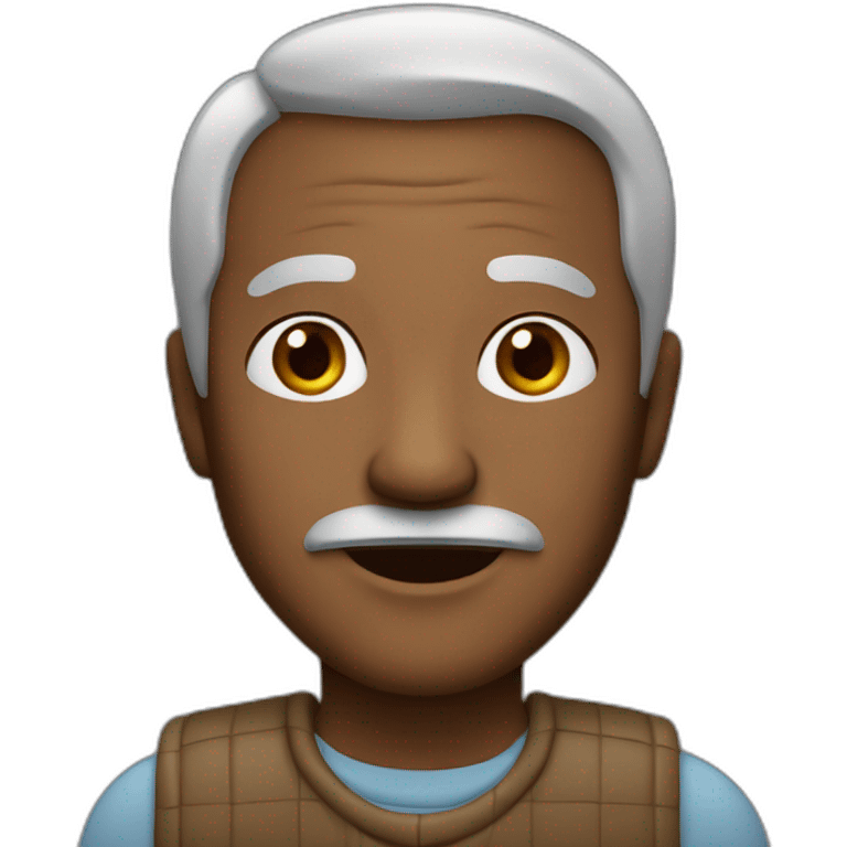 Old man, age 48, brown skin, small hair emoji