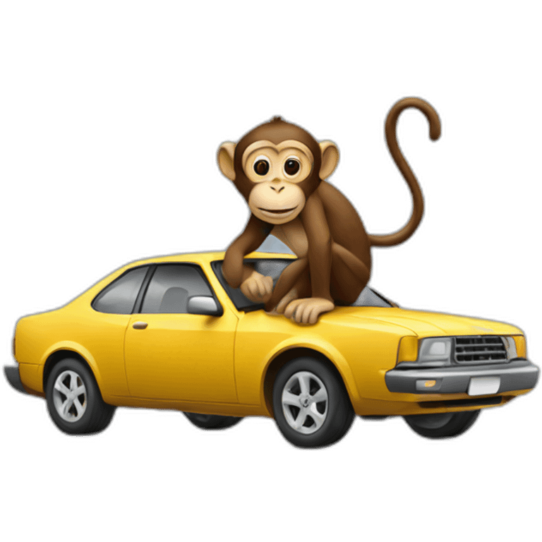 a monkey working on a car emoji