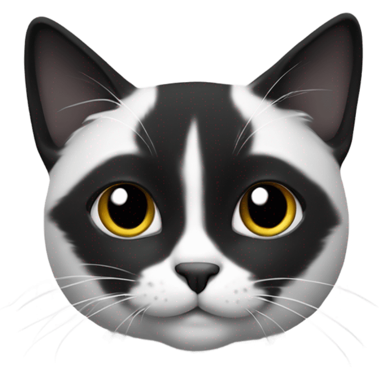 Cat black and white sit down  emoji