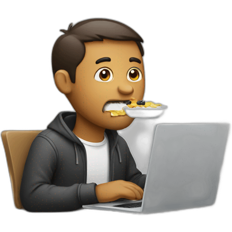 man eating laptop emoji