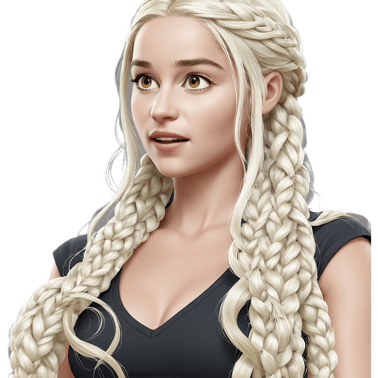 blonde girl with long braid emoji