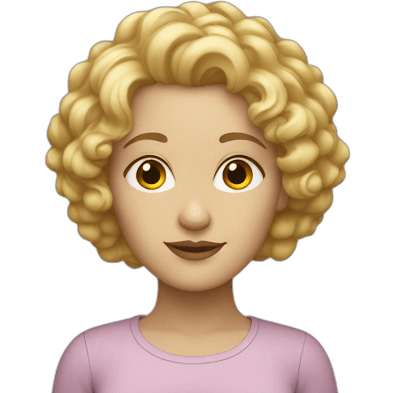 White Woman with curly blond hair emoji