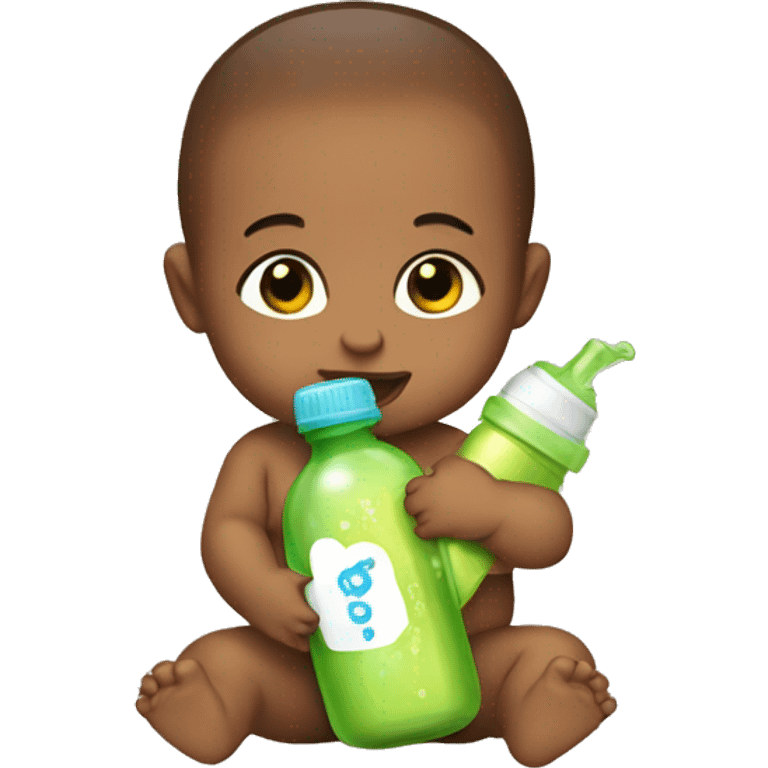 Baby holding bottle emoji