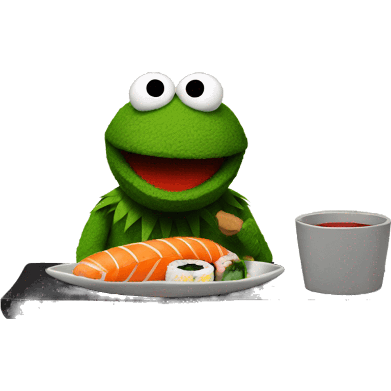 bert the muppet eating sushi emoji