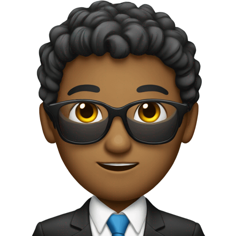 Young businessman wearing sunglasses and a suit emoji