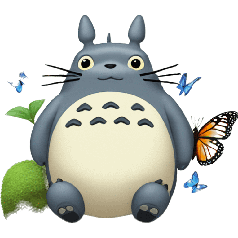 totoro with butterfly emoji