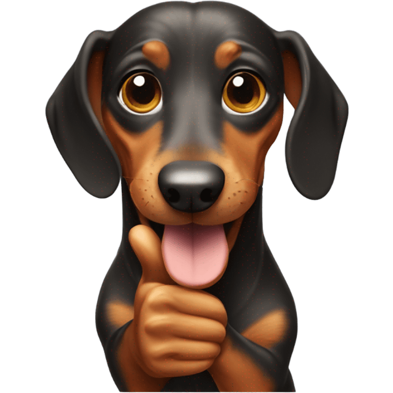 Dachshund giving thumbs up emoji