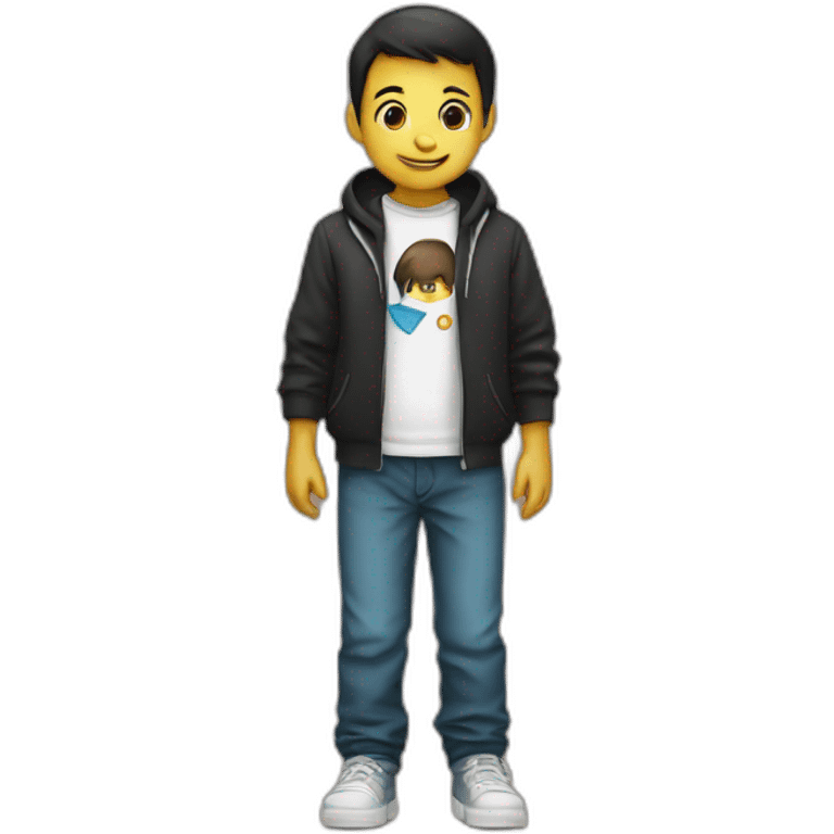 boy with linux shirt emoji