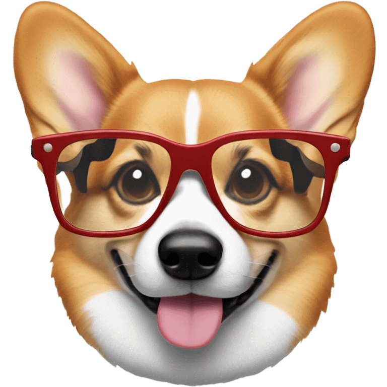 Corgi wearing glasses emoji