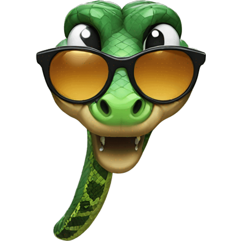 Snake with sunglasses emoji