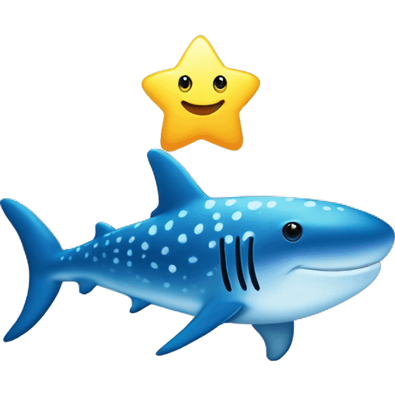 Two baby whale shark emoji rainbow with star emoji