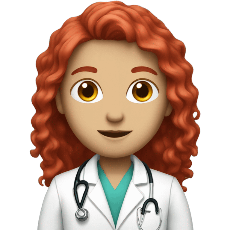 White doctor cherry red hair emoji