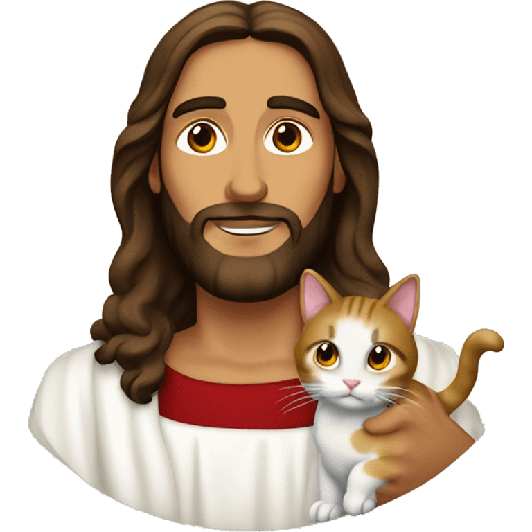 Jesús Christ with a cat emoji