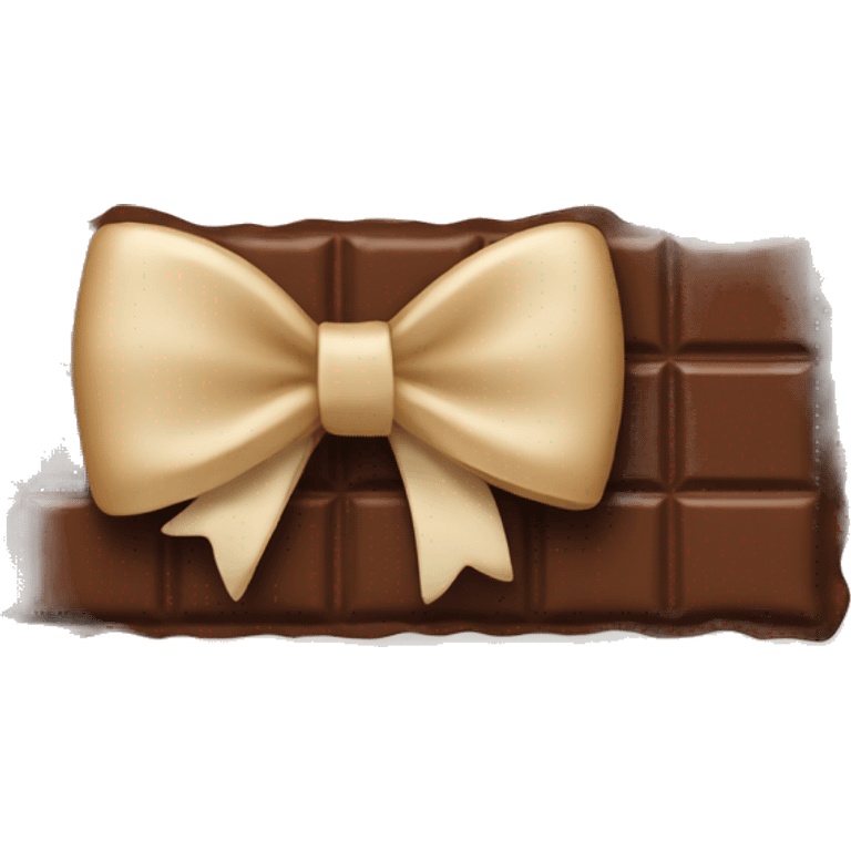 Chocolate bar with beige bow emoji