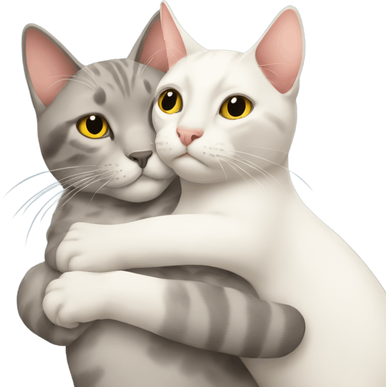 Cat hugging another cat emoji