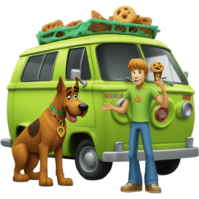 Shaggy and Scooby-Doo and the Mystery Machine emoji