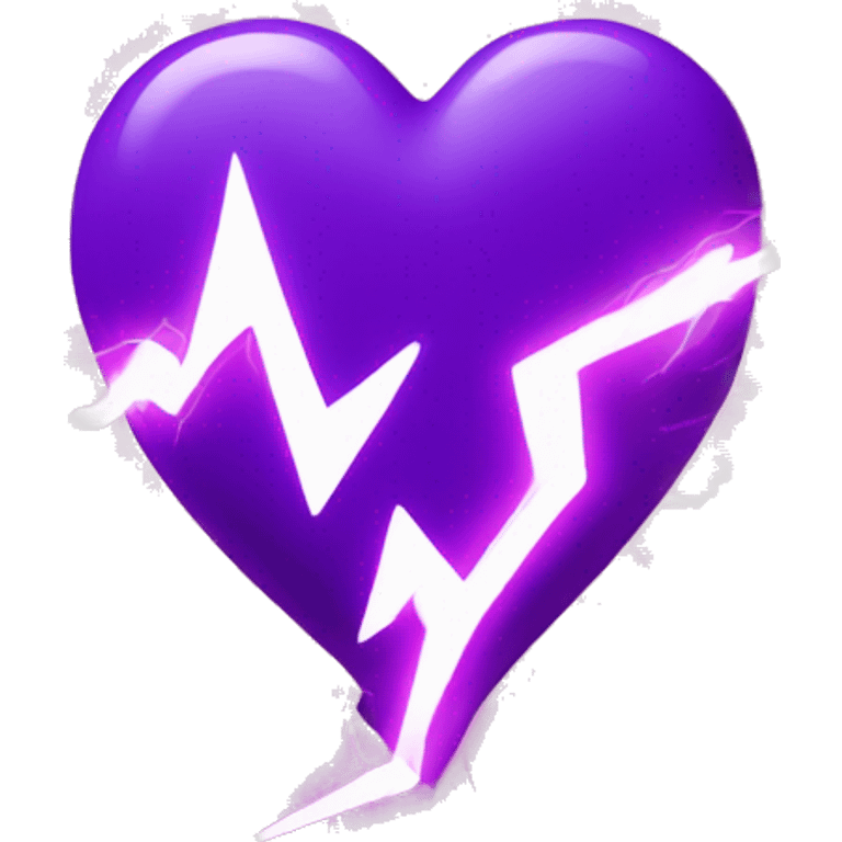 Purple heart with a lightning bolt emoji