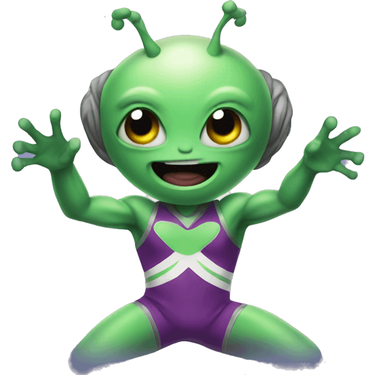 Alien doing cheer emoji